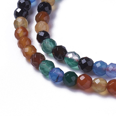 Natural Dyed & Heated Multi-Color Agate Beads Strands G-F596-36-4mm-1