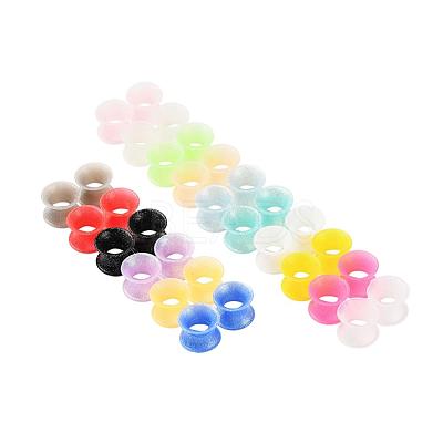 32Pcs 16 Colors Silicone Glitter Thin Ear Gauges Flesh Tunnels Plugs FIND-YW0001-19B-1