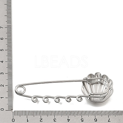 Shell Shape 304 Stainless Steel Safety Pins Five Brooch Findings SA-CBAB767-06D-P-1