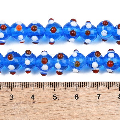 Handmade Bumpy Lampwork Beads Strands LA-CBA05D6-01-10-1