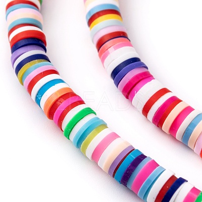 Handmade Polymer Clay Beads Strands CLAY-R089-6mm-T01B-1