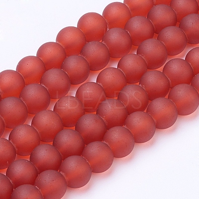 Baking Paint Transparent Glass Bead Strands X-GLAA-S031-8mm-06-1