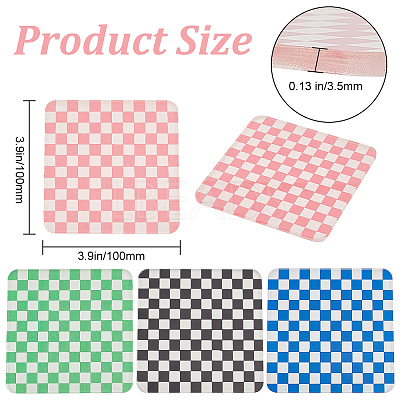 4Pcs 4 Colors Retro Acrylic Cup Mats AJEW-DR0001-14-1