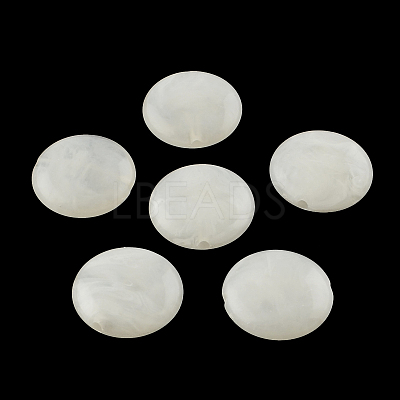 Flat Round Imitation Gemstone Acrylic Beads OACR-R051-26-1