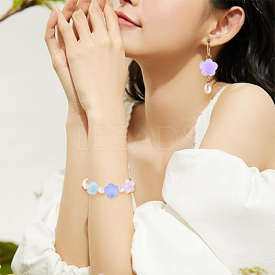 60G 4 Styles Frosted Transparent Acrylic Beads OACR-YW0002-66-1