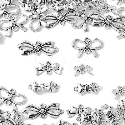 60Pcs 6 Styles Tibetan Style Alloy Connector Charms FIND-CJ0002-21-1