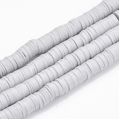 Flat Round Handmade Polymer Clay Bead Spacers X-CLAY-R067-4.0mm-39-1