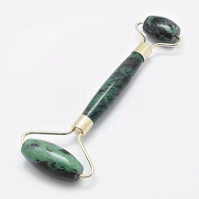 Natural Ruby in Zoisite Brass Face Massager MRMJ-G008-03G-1