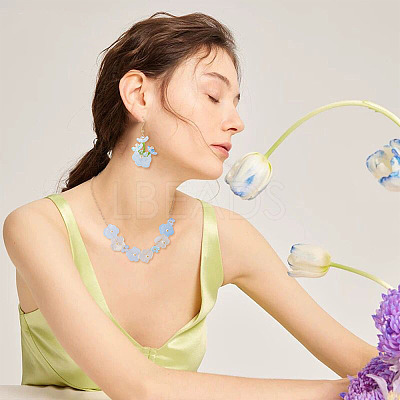 100Pcs 4 Styles Baking Paint Transparent Glass Bead Caps DGLA-TA0001-51-1