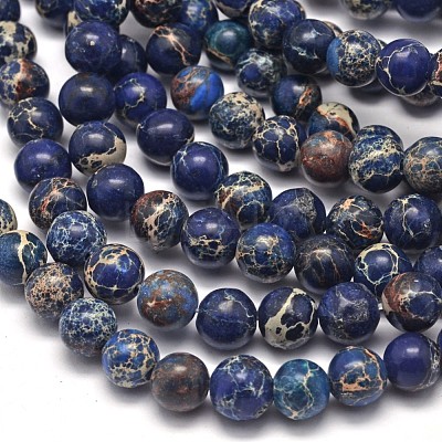 Natural Imperial Jasper Beads Strands G-I122-8mm-16-1