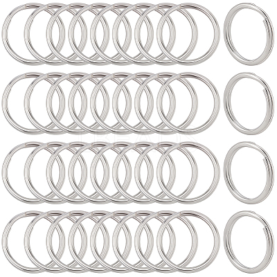 40Pcs 304 Stainless Steel Split Key Rings STAS-CY0001-01B-P-1