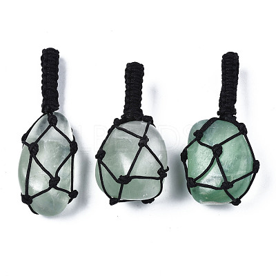 Natural Fluorite Pendants G-N0326-93J-1
