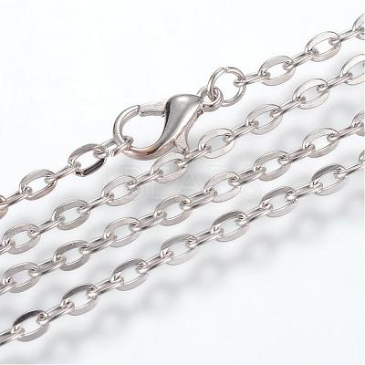 Iron Cable Chains Necklace Making MAK-R013-70cm-P-1