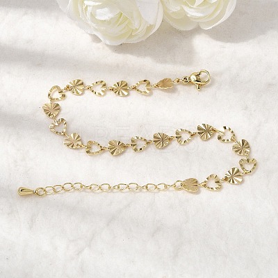 Brass Link Bracelest for Women BJEW-K298-05G-1