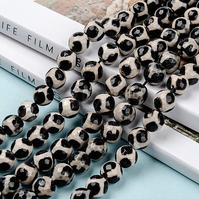 Tibetan Style Turtle Back Pattern dZi Beads G-H1453-1-1