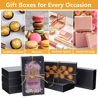 Cardboard Drawer Gift Storage Boxes with Clear Cover CON-WH0092-72C-02-1