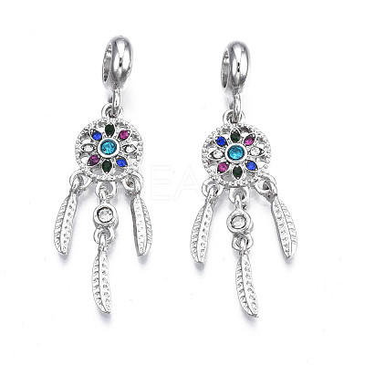 Rack Plating Alloy European Dangle Charms MPDL-N039-044-1