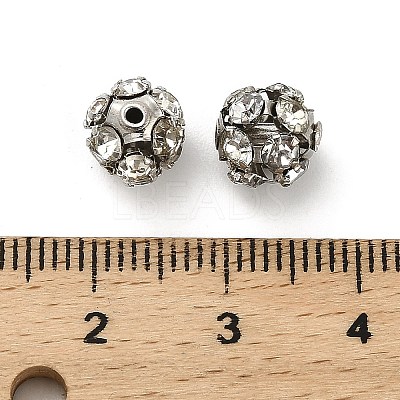 7mm Brass Rhinestone Beads X1-KK-S519-01B-P-1