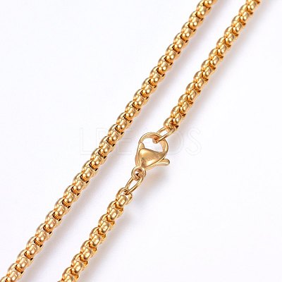 304 Stainless Steel Box Chain Necklaces NJEW-F227-09G-03-1