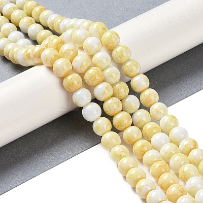 Baking Paint Glass Bead Strands X-GLAA-H031-01B-03-1