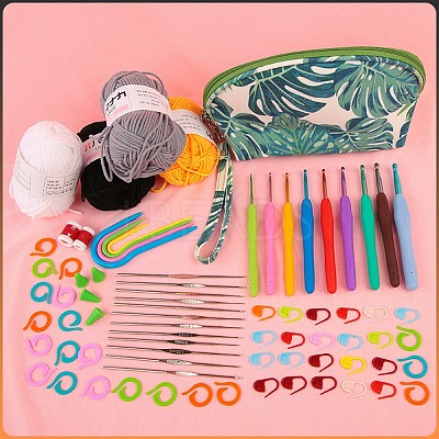 DIY Knitting Kits Storage Bag for Beginners Include Crochet Hooks PW-WG28870-01-1