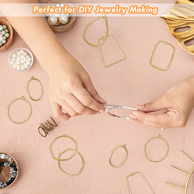 48Pcs 6 Styles Alloy Open Back Bezel Pendants FIND-DC0002-07-1