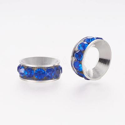 Brass Spacer Beads with Grade A Rhinestone RB-K050-9mm-B01-1