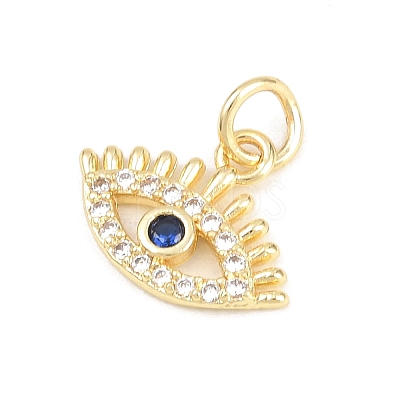 Brass Micro Pave Cubic Zirconia Pendants KK-F938-37G-01-1