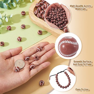 300Pcs Spray Printed Opaque Acrylic European Beads SACR-TA0001-56-1