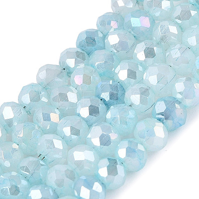 Dyed Crackle Imitation Jade Glass Beads Strands EGLA-Q131-02A-03-1