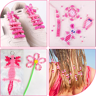 800Pcs 4 Colors Plastic Beads Sets KY-SP0001-24D-1