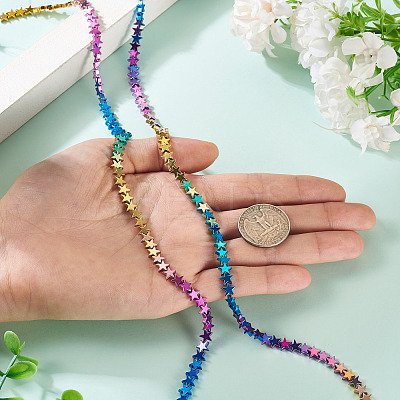 2 Strands Gradient Color Electroplated Synthetic Non-magnetic Hematite Beads Strands G-TA0002-86B-1