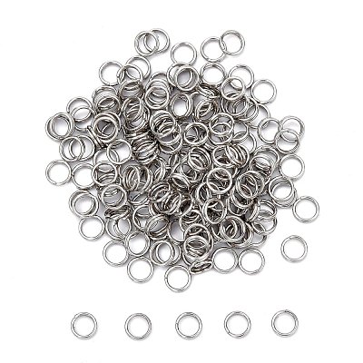 Tarnish Resistant 185pcs Jewelry Findings Original Color 304 Stainless Steel Split Rings X-STAS-E010-5x1mm-2-1