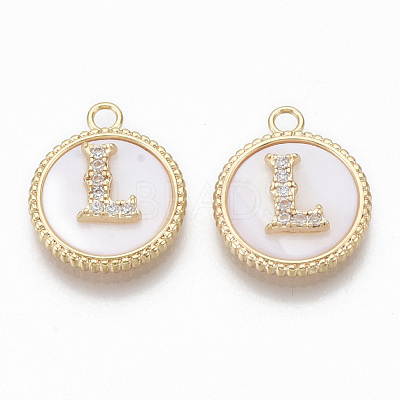Brass Micro Pave Cubic Zirconia Pendants KK-T062-04L-NF-1