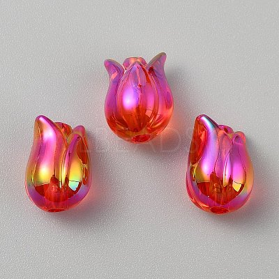 Transparent UV Plating Acrylic Beads TACR-TAC0001-09B-02-1