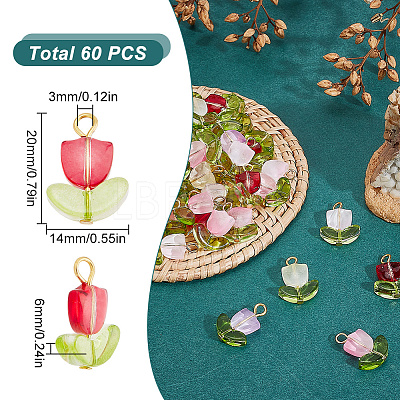 60Pcs Handmade Lampwork Pendants FIND-DC0004-83-1