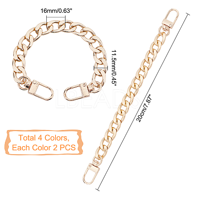 8Pcs 4 Colors Aluminum Curb Chains Bag Handles FIND-PH0001-36-1