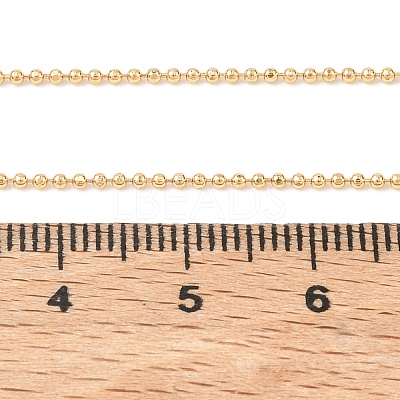 1MM Brass Ball Chain Necklaces for Women NJEW-Q351-01G-1