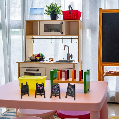 Mini Wood Easel & Chalkboard & Chalk Set ODIS-NB0001-40-1