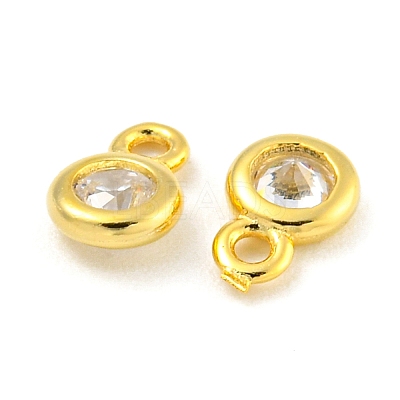 925 Sterling Silver Pave Clear Cubic Zirconia Flat Round Charms STER-B005-01G-1