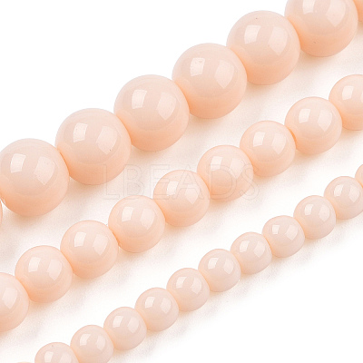 Opaque Solid Color Glass Beads Strands GLAA-T032-P8mm-09-1