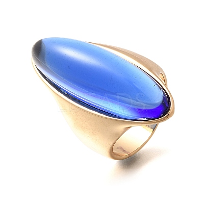 Resin Horse Eye Finger Rings RJEW-R006-01G-05-1