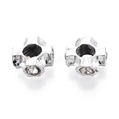 Alloy Rhinestone European Beads FIND-N009-04P-1