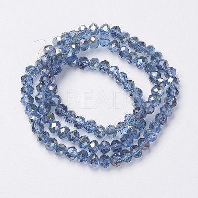 Electroplate Transparent Glass Beads Strands EGLA-A034-T4mm-S09-1