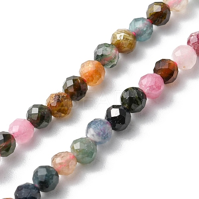 Natural Multicolor Tourmaline Beads Strands G-YW0001-18-1