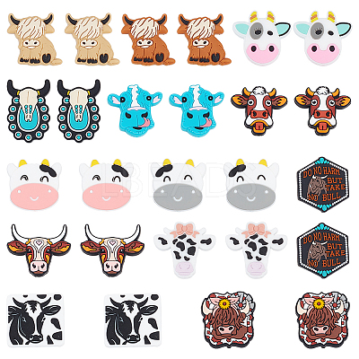 13 Styles Cattle Food Grade Eco-Friendly Silicone Focal Beads SIL-AN0001-04-1