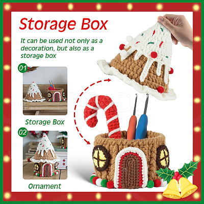1Set Christmas Theme DIY Crochet Kit for Beginners DIY-SC0027-78B-1