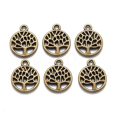 Tibetan Style Alloy Pendants TIBEP-T009-25AB-NR-1