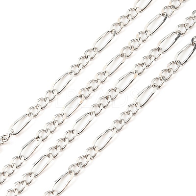 Anti-Tarnish Rhodium Plated 925 Sterling Silver Figaro Chains STER-F052-03P-1