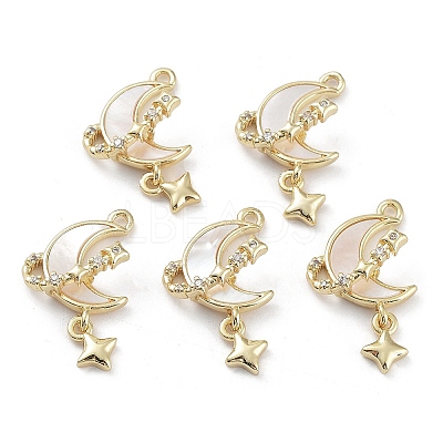 Brass Cubic Zirconia Pendants KK-M259-03G-1